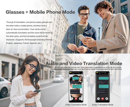 Ai Translation Smart Glasses, Multi-functional Audio Glasses Support 160+ Languages Translation, Built-in Microphone And Speaker, Music Playback And Voice Call, Photochromic Lenses, Suitable for, Driving, Relaxing And Daily O