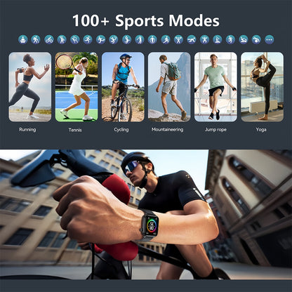Smart Watch for Men And Women, 1.83inch HD Screen Full Touch Screen, Call & Message Functions, Pedometer, Multiple Sports Modes, Water, Compatible with IOS/Android Devices, Simple Style, Ideal Gift for Any Occasion