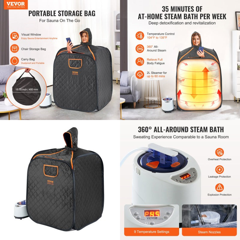 Join the Craze Portable Steam Sauna Tent 1200W Personal Spa Loss Weight Detox Therapy Last Few Left