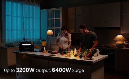 IEE 3200W Portable Power Station P3200 with 4x200W Solar Panel, 2048Wh Solar Generator, 1800W AC Charging, AC Outlets X 4, LiFePO4 Battery Power Station for Home Backup, Camping, RV, Emergency Plus Bonus 30W solar panel, Port
