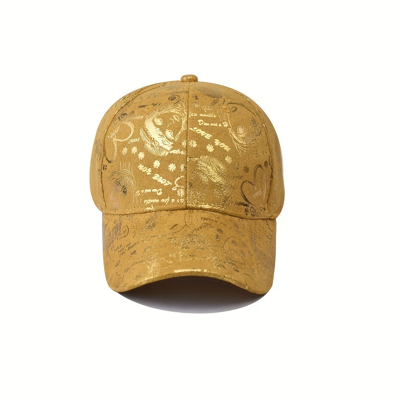 Sports Hats Breathable Sun Cap - New Graffiti Baseball Caps Golden Stamping - Outdoor Hip-hop Joker Cap - Street Cool Baseball Hats for men and women - Couple Caps Duckbill Cap