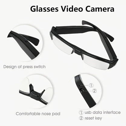 1080HD • High-quality Smart Glasses • 64GB Storage, Lightweight, Anti-Glare, Adjustable Head Strap, Sleek Glossy Finish, Durable Construction for Cycling, Motorcycle, Car & Fishing