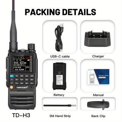 TIDRADIO H3 PLUS | Ham Radio Multi-Band Two-Way Radios with AM/ FM & Wireless Headset Compatibility | 5000km Long Range Walkie Talkies for Camping & Emergency, Emergency Communication, Outdoor Communication, Handheld Transcei