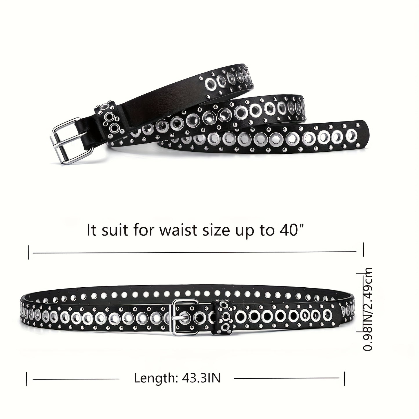 Punk Style Rivet Belt for Men And Women, Ideal Choice for Gifts