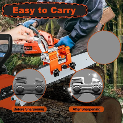 10pcs Portable Chainsaw Sharpener Jig - Hand-Cranked, Durable Aluminum Alloy with Carry Bag for 8-20in Chainsaws, Red & Black Design, Ideal for DIY Projects and Professional Use, Chainsaw Accessories, Sharpener for Chainsaws,