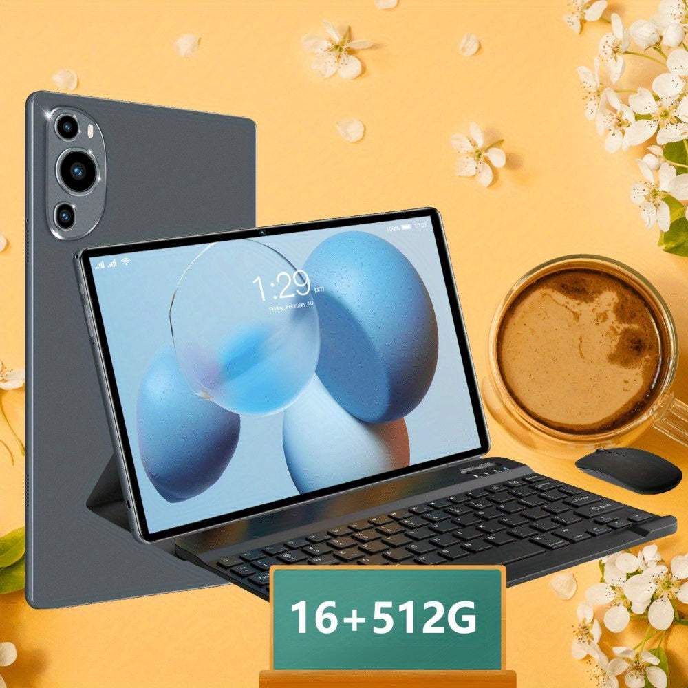 10.1 inch Video Call Tablet - Android 14, Ten Core CPU, 16GB RAM + 512GB ROM, High Definition IPS Display - For Family & Friends - Perfect Holiday Gift