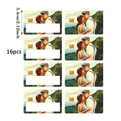 8/16pcs, Custom Credit Card PVC Stickers - Scratch-Resistant Debit Card Decals, Custom Size High Quality Bank Card Skins with Fade-Proof Coating