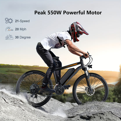 27.5'' Electric Bike for Adults With500W Motor, Up to 50 Miles School Ebike with 48V 500WH Removable Battery, Electric Mountain Bike, 20MPH Adults Electric Bicycle with LCD Display, 21 Speed