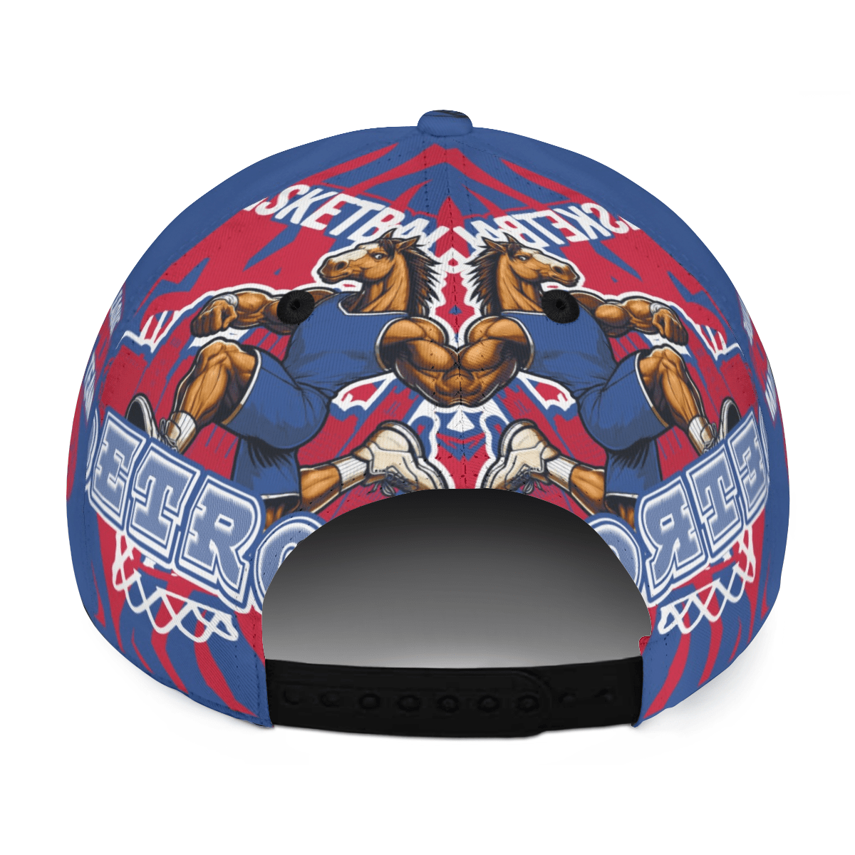 Detroit Basketball Print Snapback Hat - Adjustable Cap with Iconic Court Design, Vibrant Detroit-Themed Suitable for Game Day, Streetwear, &, Casual Apparel