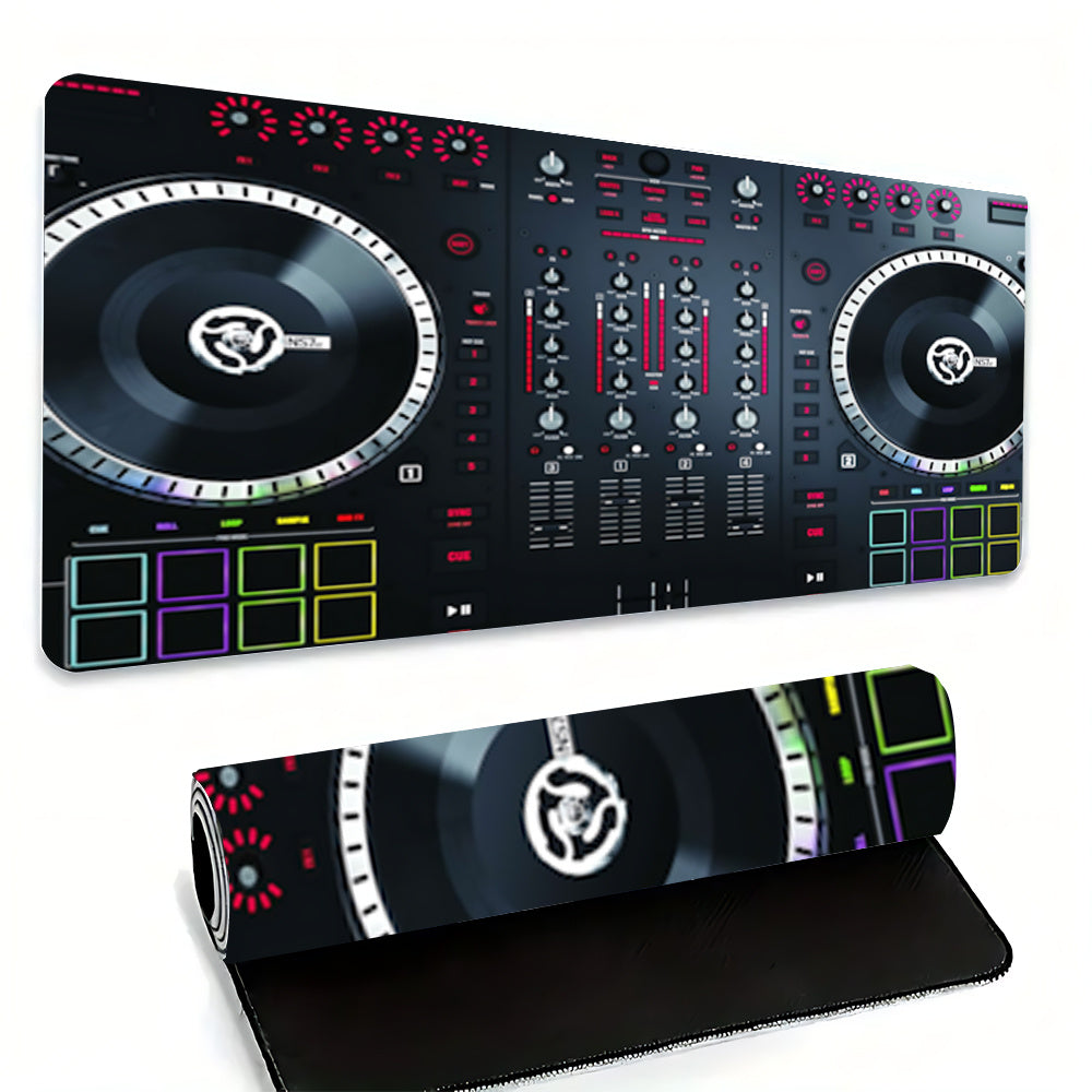 1pc Dj Controller Style Mouse Pad Mouse Pad & Ultra Smooth Keyboard Pad - Non-Slip Rubber Base, Stitched Edges Design, Suitable for Office, Home Computer Accessories, Durable Stitched Edges, Smooth Surface