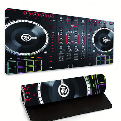 1pc Dj Controller Style Mouse Pad Mouse Pad & Ultra Smooth Keyboard Pad - Non-Slip Rubber Base, Stitched Edges Design, Suitable for Office, Home Computer Accessories, Durable Stitched Edges, Smooth Surface