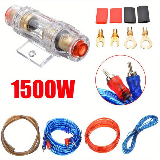 1500W Pro Auto Car Audio Subwoofer Amplifier 10 Gauge Wiring Kit AMP RCA Cable