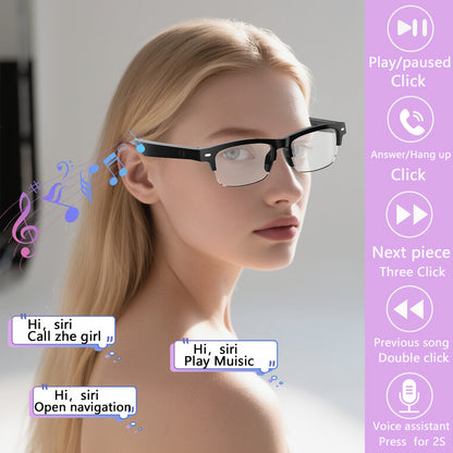AI Smart Glasses with 160 Languages Real Time Translation Support, Chat GPT System, Multi-functional Audio Glasses for Men And Women, Built-in Microphone And Speaker, Calls Music Playback And Hands-Free Calling, Physical Colo