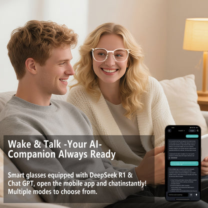 AI Translation Smart Glasses with 160+ Language Real-Time Translator, Enabled, Built-in Mic/Speaker & Music Playback - Photochromic for Men & Women, Driving &