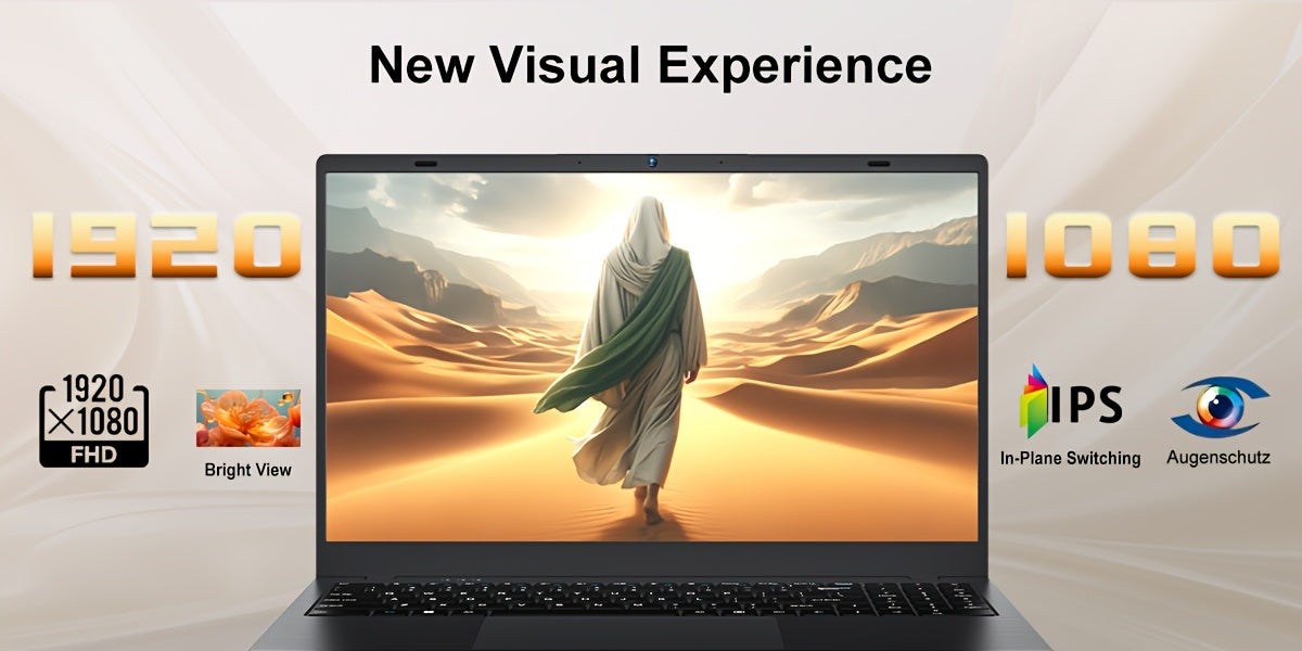 RNRUO 15.6-inch New Ultra-thin Laptop with Pentium 6500Y Processor, 8GB RAM SO-DIMM * 2 256GB SSD, Supports Dual Screen 4K High-definition Resolution, Stereo Four Speakers, TYPE-C Charging And PD Fast Charging, Rich Computer