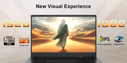 RNRUO 15.6-inch New Ultra-thin Laptop with Pentium 6500Y Processor, 8GB RAM SO-DIMM * 2 256GB SSD, Supports Dual Screen 4K High-definition Resolution, Stereo Four Speakers, TYPE-C Charging And PD Fast Charging, Rich Computer