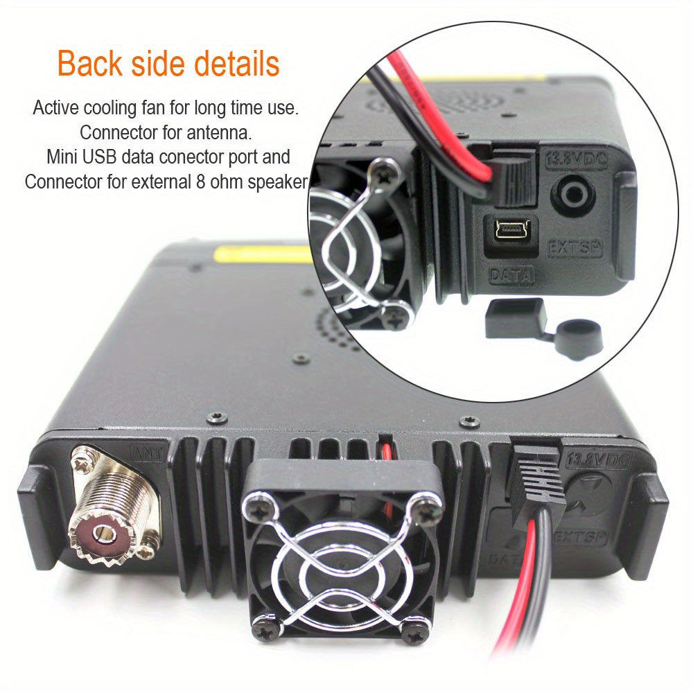 TYT TH-9800 Quad Band Mobile Radio Transceiver - 50W High Power U/V Cross-Band Repeater, 809-Channel DMR/FM/Analog Two-Way Talkie with Lighter Power, USB Cable & Programming for Truck, Taxi, RV, Emergency Services