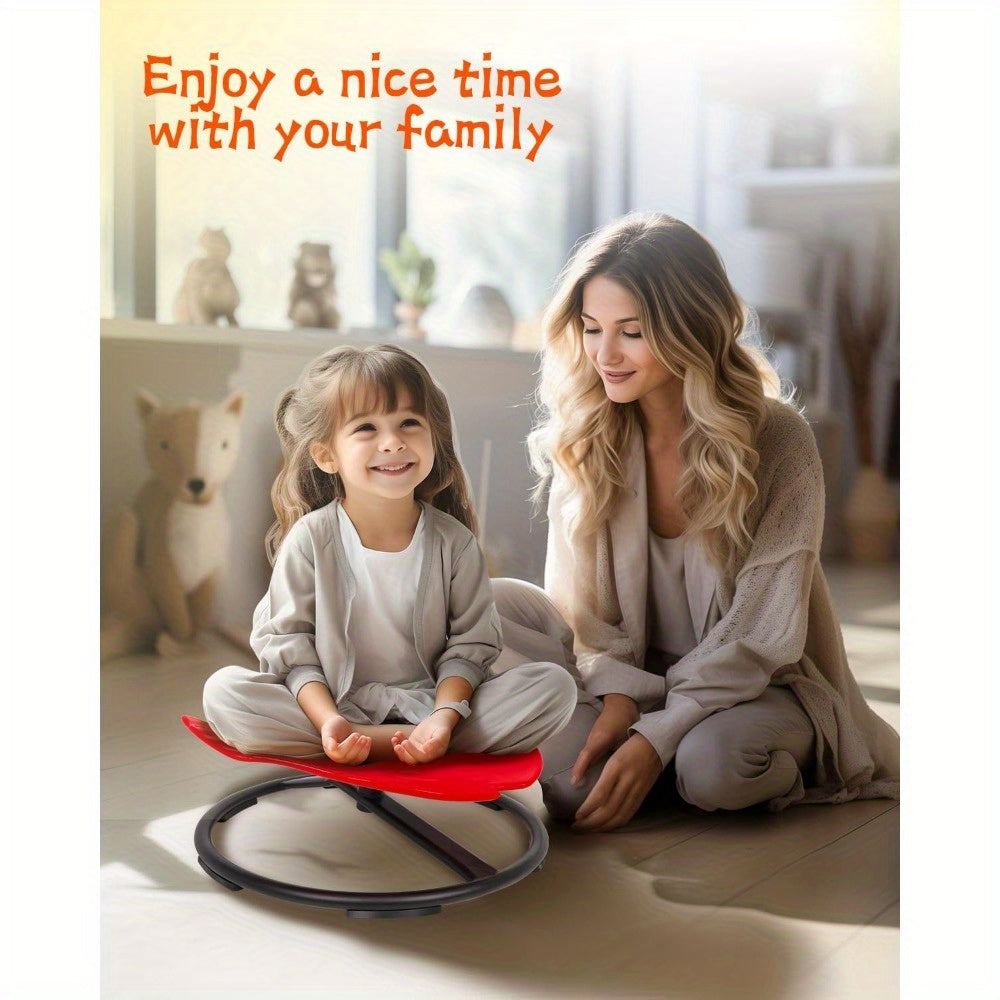GCCSJ Spinning Chair for Kids Sensory, Kids Swivel Chair, Kids Sensory Swivel Chair, Sit and Spin for Autistic Child, Red Non-Slip Metal Base Spin Sensory Chair, Improving Child'S Brain Development