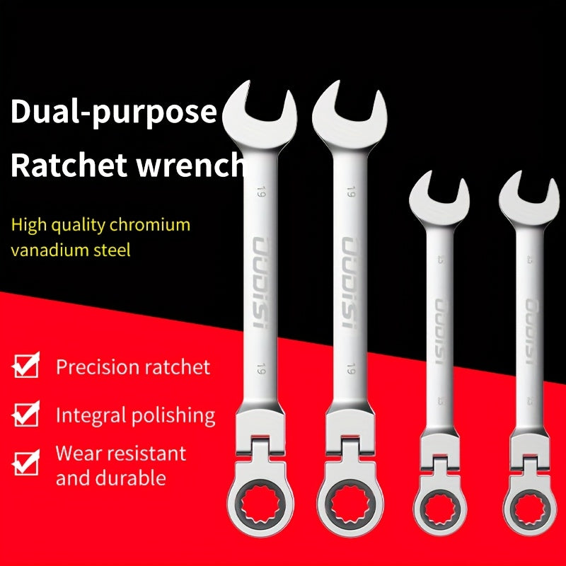 6-14pcs Professional Adjustable Ratchet Wrench Set With Storage Bag -6-24mm Durable CR-V Telescopic Head Socket Wrench Set, Suitable For Automobile, Home And Bicycle Maintenance-compact Heavy Machinery Tools.