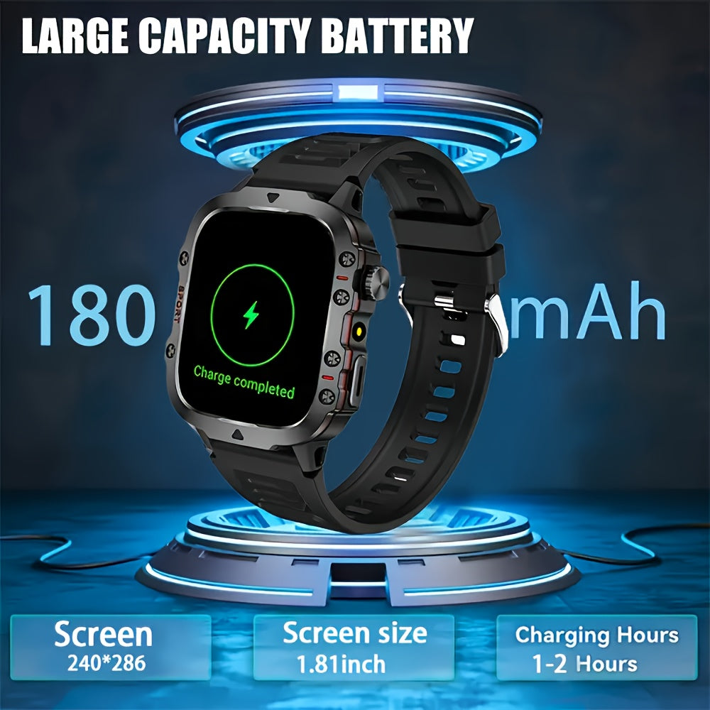 New Smart Watch for Men and Women - Wireless Calling/Text Messages/Multiple Sports Modes/Remote Camera Control/Fitness Tracker, Compatible with iPhone & Android, USB Charging, Silicone Strap, Modern Style, Clear Screen Displa
