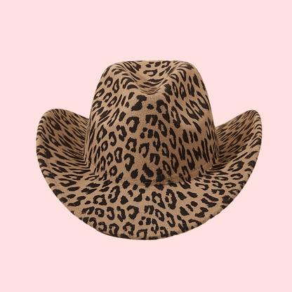 1/2/3pcs Western Cowboy Hats for Men & Women - Classic Minimalist Leopard Print Wide-Brim Cowboy Hats