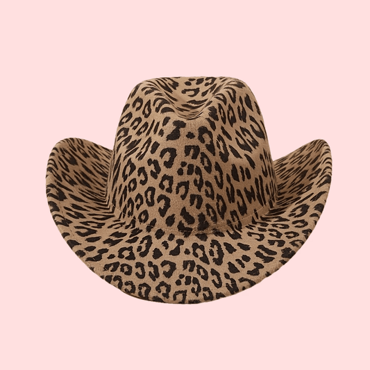1/2/3pcs Western Cowboy Hats for Men & Women - Classic Minimalist Leopard Print Wide-Brim Cowboy Hats