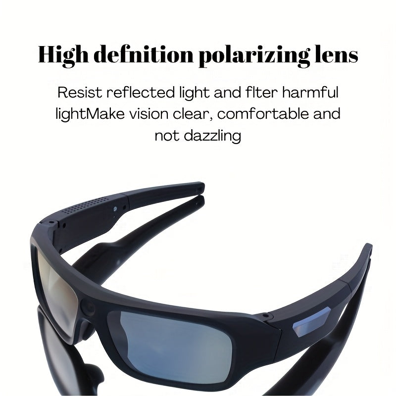 4K Ultra Clear Smart Video Glasses, Wide-angle 120 °, 120 Minute Battery Life, USB Charging, Very Suitable For Cycling, Driving, Hiking, Traveling, Mountaineering, Exploration, Fishing Travel, Including 64GB Storage Card, Re