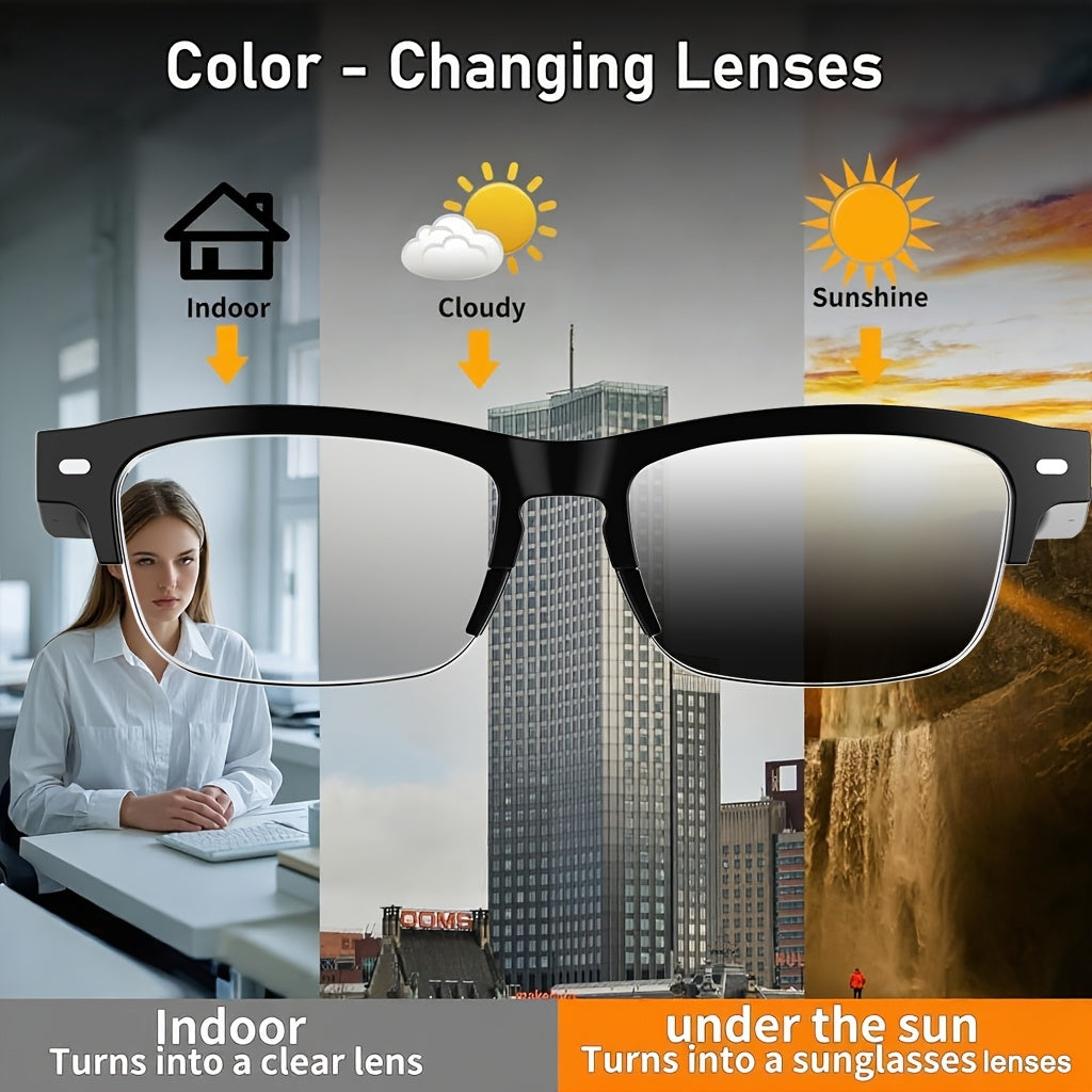 AI Smart Glasses with 160 Languages Real Time Translation Support, Chat GPT System, Multi-functional Audio Glasses for Men And Women, Built-in Microphone And Speaker, Calls Music Playback And Hands-Free Calling, Physical Colo