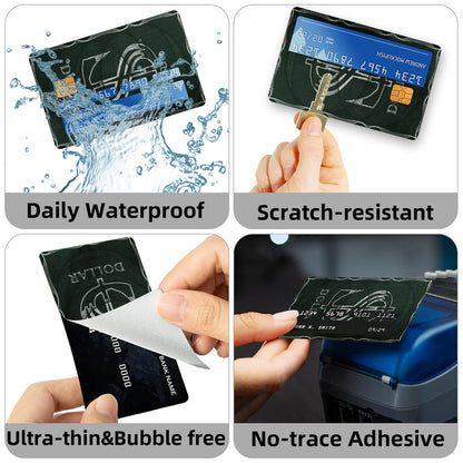 4-Pack PVC Matte Finish Credit Card Decorative Stickers, Simple Style, Non-Braided, Removable Self-Adhesive Card Decals for Credit, Debit, Transit Cards