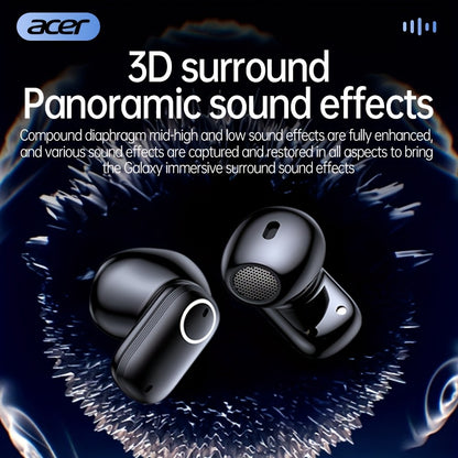 ACER TWS Wireless Earbuds with Deep Noise Reduction - 50h Long Standby, Low Latency, HIFI Stereo Sound, Touch Control, Rechargeable Lithium Battery, Ideal for Running & Sports, Sports Headphones|Ergonomic Design|Durable Plast