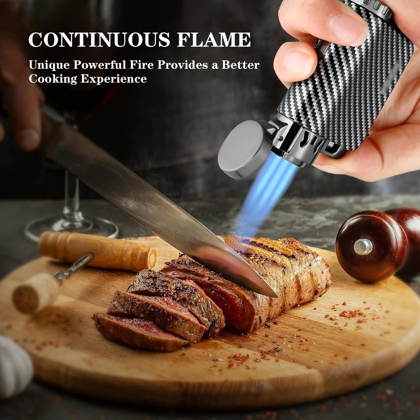 New Butane Spray Gun Lighter with Windproof Features, Direct Blue Flame, Visible Air Window, Adjustable Flame, And Circulating Inflation. It'S Multifunctional And Ideal for Outdoor Barbecues, Cooking, Welding, Lighting Candle