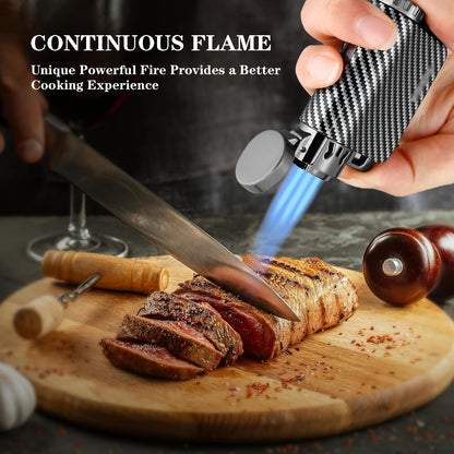 New Butane Spray Gun Lighter with Windproof Features, Direct Blue Flame, Visible Air Window, Adjustable Flame, And Circulating Inflation. It'S Multifunctional And Ideal for Outdoor Barbecues, Cooking, Welding, Lighting Candle
