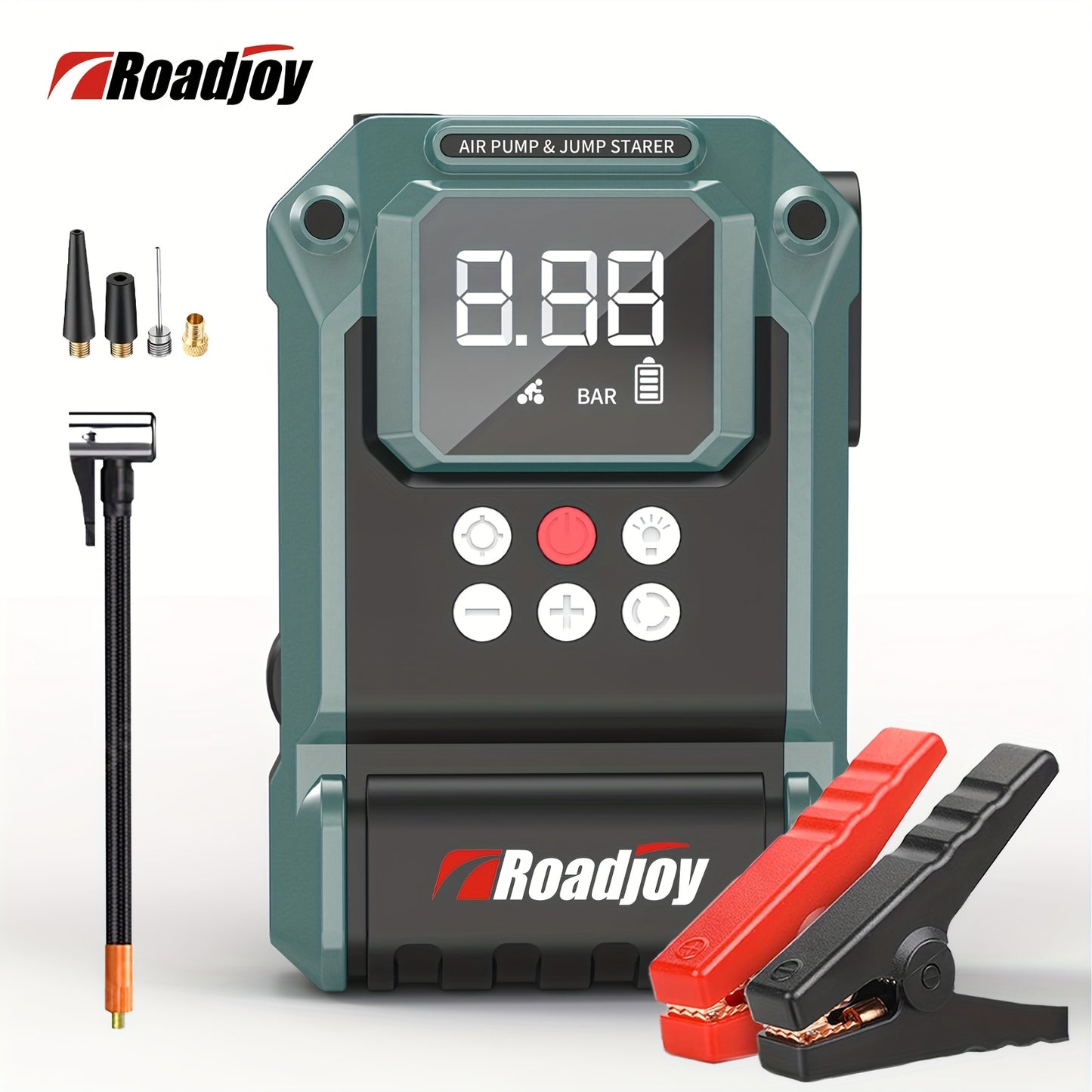 5000A Jump Starter With Air Compressor, Car Battery Portable Jumper Box (All Gas/12L Diesel) 150PSI Tire Inflator Combo, Car Jumper Starter Portable 12V Lithium Battery Jump Pack With Air Pump USB Input/output, LED Emergency,