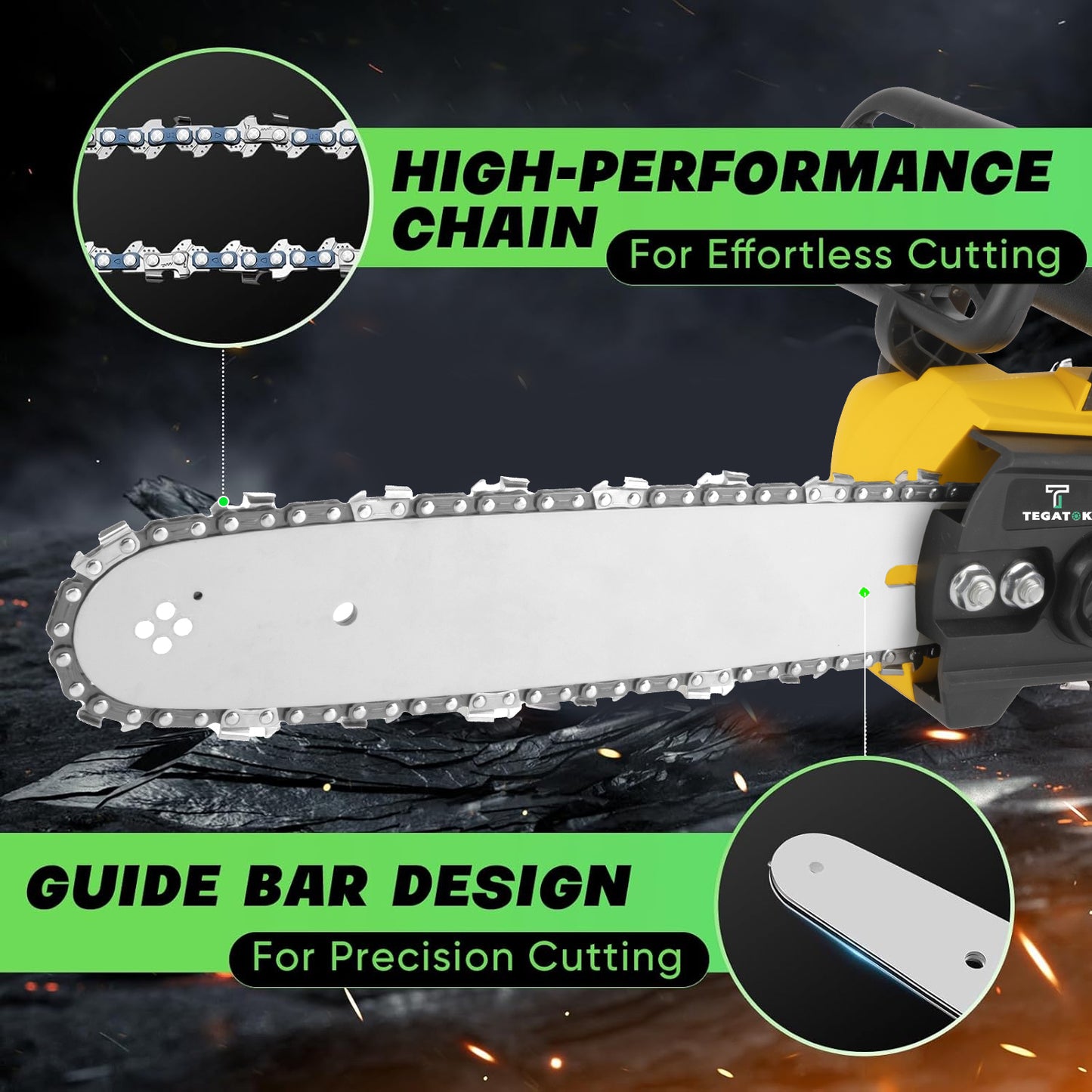 12 Inch Wireless Electric Chainsaw, Equipped With Large Capacity Battery And Fast Charger, Brushless Motor, Portable Handheld Pruning And Shearing Machine, Suitable For Home And Gardening Use