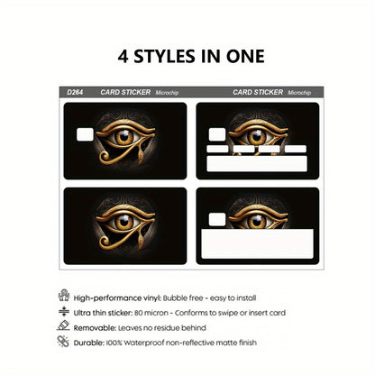3pcs, 1pc Spare Medieval Vintage Style Eye Pattern Sticker Set, Includes 4 Unique Designs, Durable Privacy Stickers Made of PVC Material, Suitable for Credit Cards, Transit Passes, Debit Cards