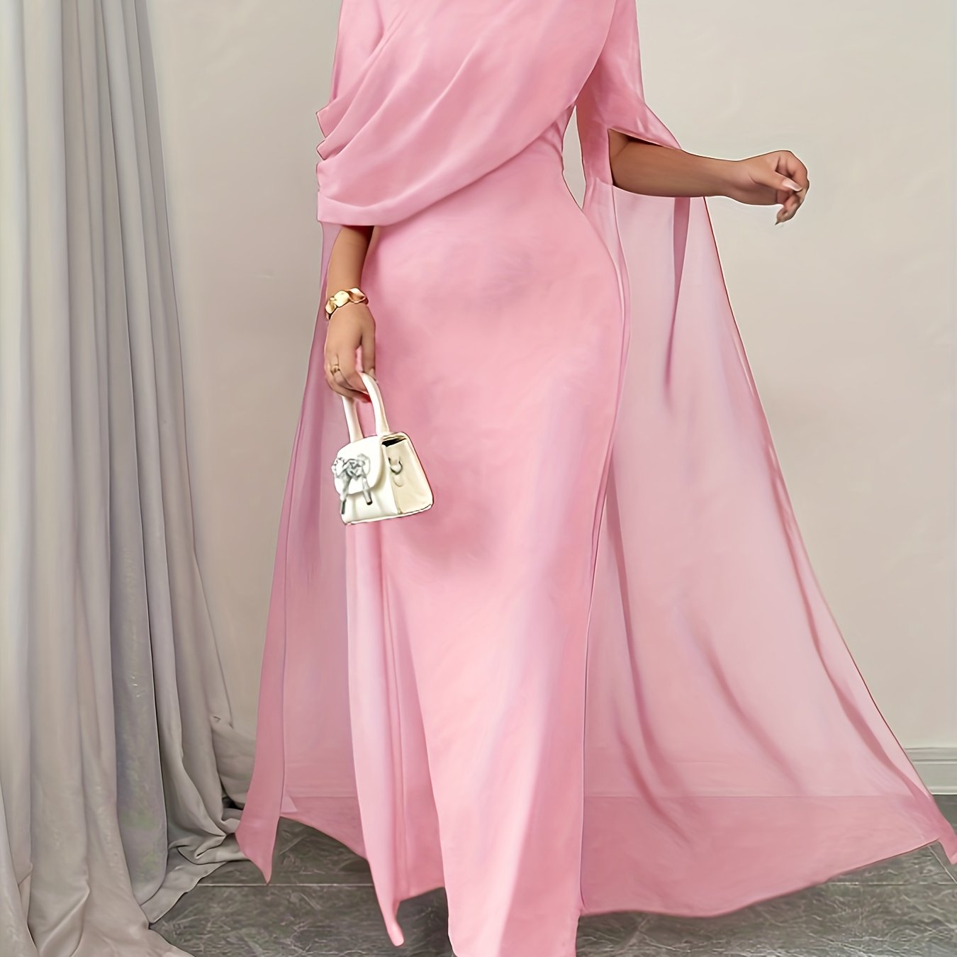 [Evening Gown] Women's Formal Party Evening gown - Elegant long Formal dress, Above-Knee slit, Machine Washable, for Galas, Weddings, Business Events - Elegant Evening wear, Formal Evening Gown