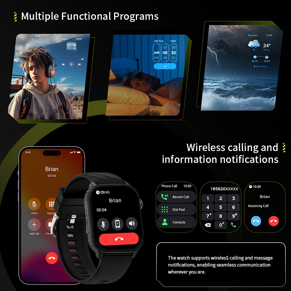 High-Performance GPS Smartwatch with Precise Route Tracking, 1ATM Waterproof, 2.01-Inch Full Touchscreen, HD Calls, Message Sync, Sleep Monitoring, Music Playback, Remote Camera Control, Voice Assistant, 100+ Sports Modes –
