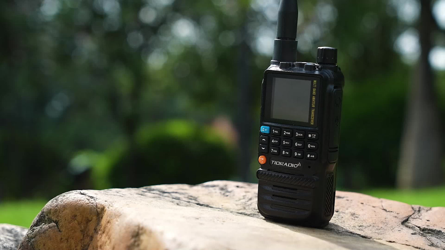 TIDRADIO TD-H3 Multi-Band Ham/GMRS Handheld Radio - Two Way Radios with USB-C Programming & Charging, Long Range with 2500mAh Battery and Air Band Long Antenna, One Key Frequency Match - For Outdoor Enthusiasts, Emergency Pre