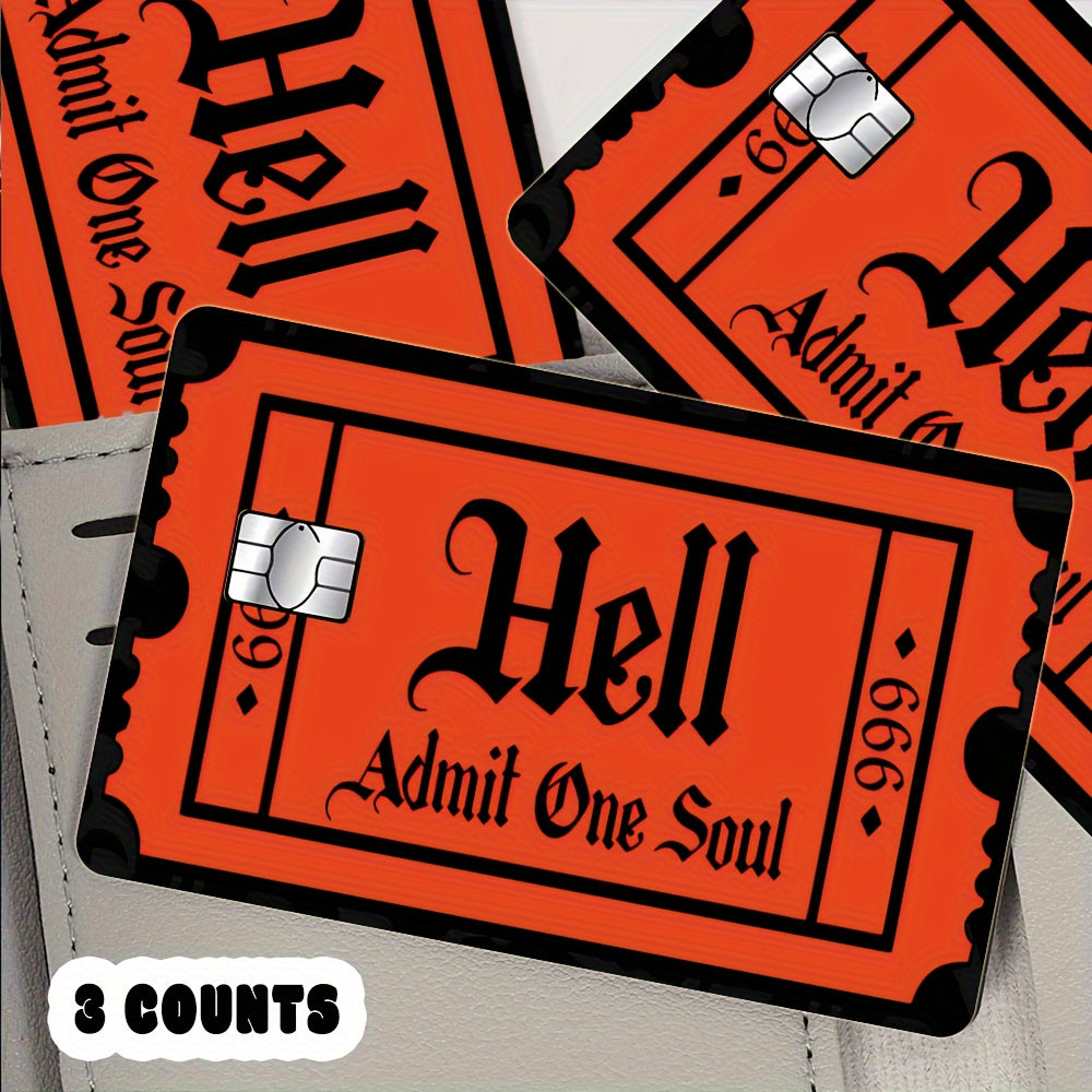 3pcs Waterproof & Scratchproof Credit Card Skins - Self-Adhesive Vinyl Card Protectors with Logo/Text/Barcode/QR Code, Fits Most Debit/Credit Cards