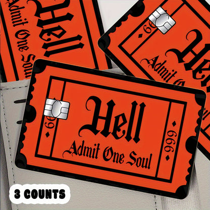 3pcs Waterproof & Scratchproof Credit Card Skins - Self-Adhesive Vinyl Card Protectors with Logo/Text/Barcode/QR Code, Fits Most Debit/Credit Cards