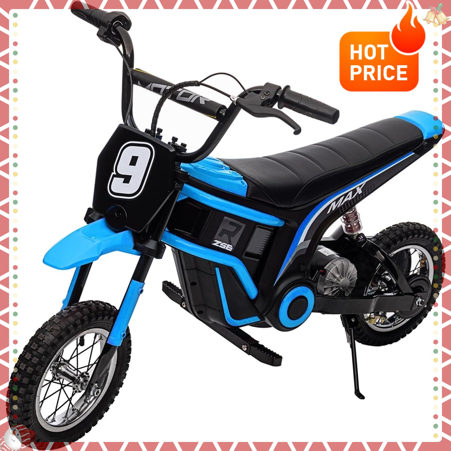 24V Electric Kids Dirt Bike - 350w Powerful Motorcycle, 3 Speed Modes Up to 14.29MPH, Off-Road Motocross Bike Gift for Ages 8-12, No.9, Christmas Gift Birthday Gift for Kids Boys Girls, Christmas Decoration