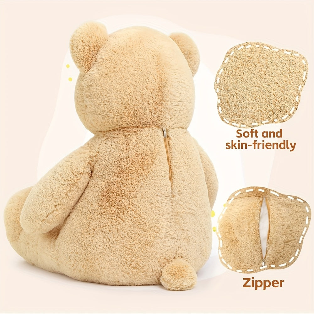 Tezituor Giant Teddy Bear 5 Feet, Soft 59" Big Bear Stuffed Animal Life Size Plush Bear Toy Valentine'S Christmas Birthday Gift For Girlfriend Kids, Brown