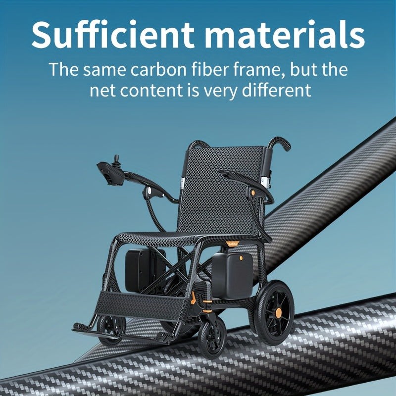 100% Carbon Fiber Electric Wheelchair 28lbs Ultra-Light Foldable No Assembly Required Dual Batteries 28-Mile Range All-Terrain Capable And FAA Approved