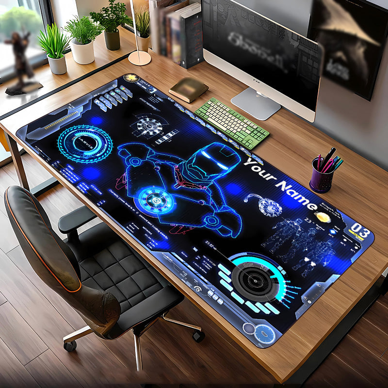 Customizable Mechanical-Themed Mouse Pad & Desk Mat - Non-Slip Rubber Base, Personalized Name/Text, High-Quality Print, Durable Surface for Gaming & Office Use, Ideal Holiday Gift for Gamers & Professionals, Mouse Pads for De