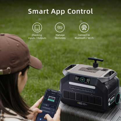 IEE 3200W Portable Power Station P3200 with 4x200W Solar Panel, 2048Wh Solar Generator, 1800W AC Charging, AC Outlets X 4, LiFePO4 Battery Power Station for Home Backup, Camping, RV, Emergency Plus Bonus 30W solar panel, Port
