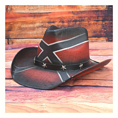 1pc OIERNFE Retro Western Style Outdoor Sports Cowboy Hat - Wide Brim, Breathable Snake Light Beige Pattern, Adjustable Fit for Summer, Red/Black/White/Gray, Python Light Beige Texture