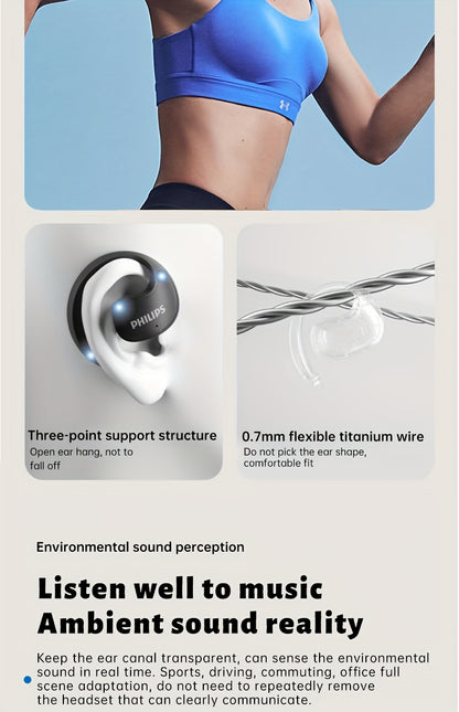 PHILIPS True Wireless Earbuds - Stereo Surround Sound, ENC Noise Cancellation, Touch Controls & Built-in Mic | 24H Polymer Battery, USB-C Fast Charging Case | Lightweight Comfort For Commuting, Workouts & Daily Use TAT2708
