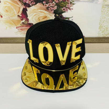 New Personalized Acrylic Letter Flat-Brimmed Punk Handmade Street Dance Baseball Cap for Both Men And Women.