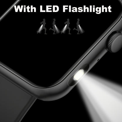 COIUSOR Smart Watch Built-In LED Flashlight, 1.85-inch HD screen, Mobile phone Synchronization information, Wireless call, information call reminder, 100+ sports mode, Fitness Smart watch, for Android mobile phones, Smart Wat