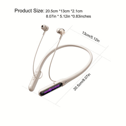 Neckband Wireless Earbuds, Wireless V5.4 Headphones with Microphone, Ultra-Light weight Comfort, Digital LED Display, Deep Bass Strong Beat, 25H Playtime, Magnetic Earphones